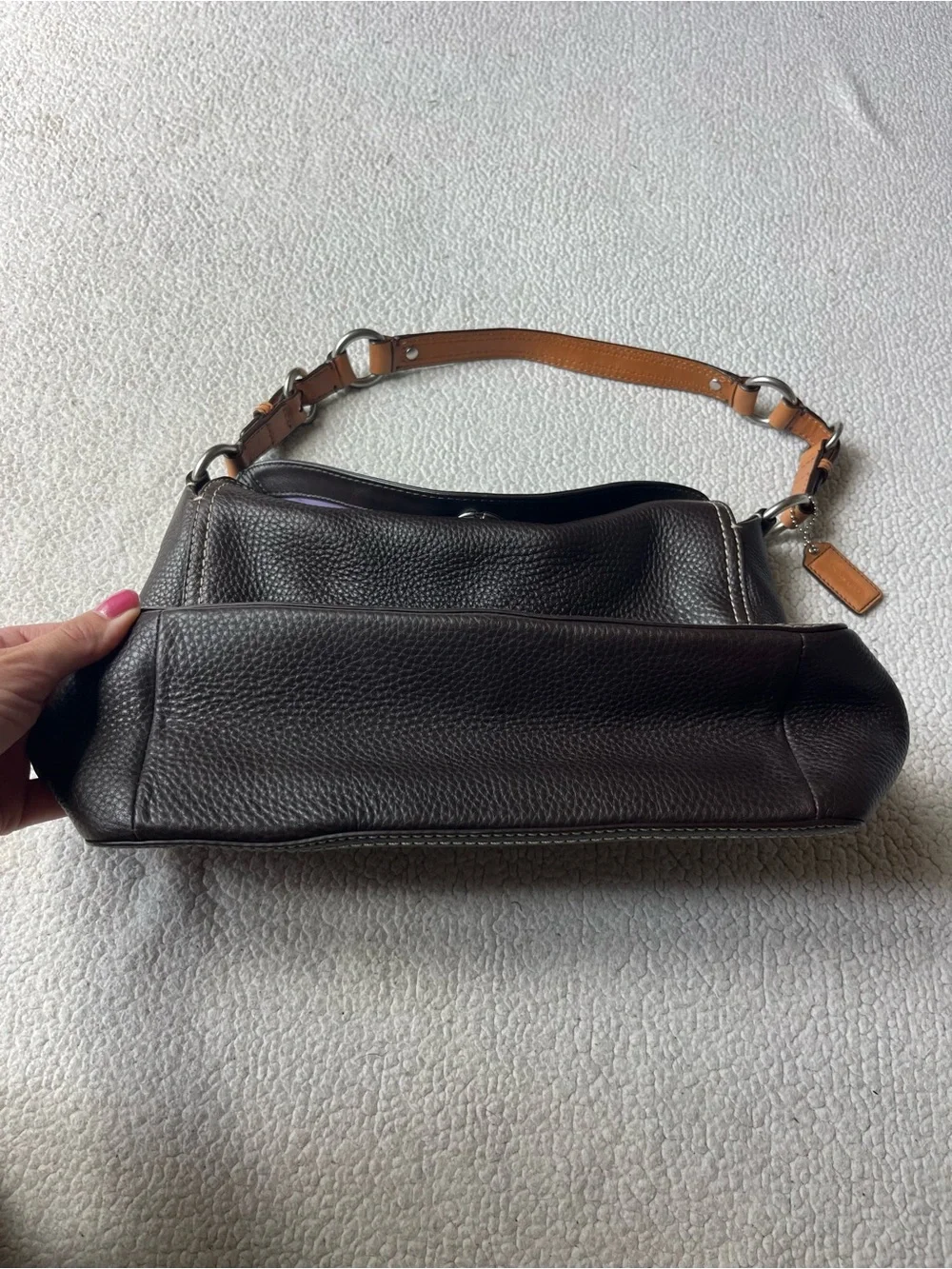 COACH CHELSEA HOBO SHOULDER BAG BROWN PEBBLED LEATHER